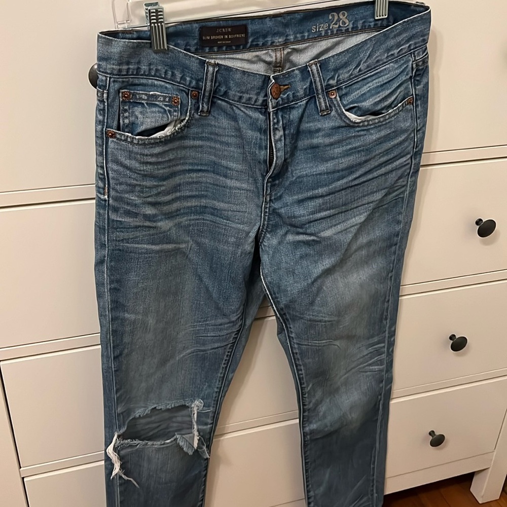 J. Crew Slim Destroyed Broken In Boyfriend Jean